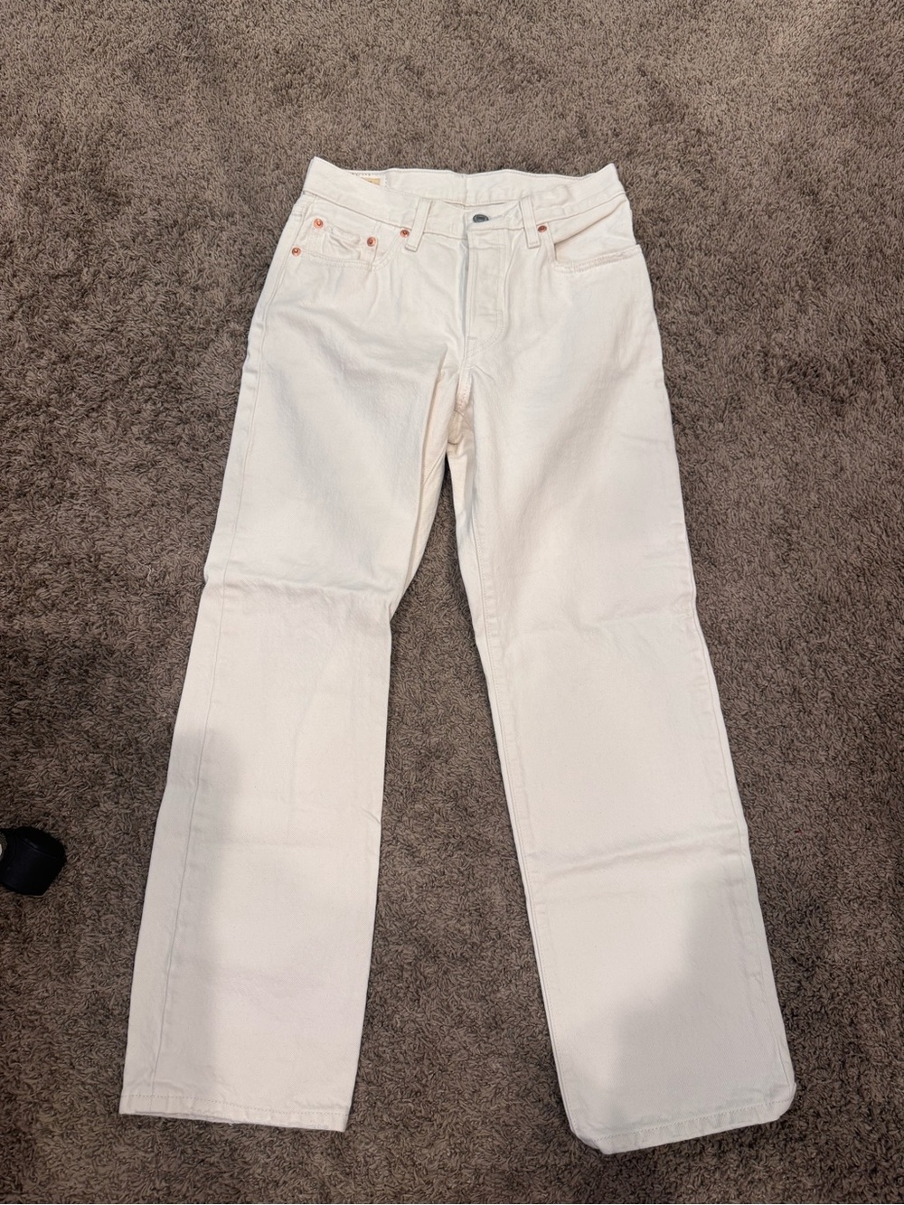 Classic Straight-Leg White Jeans